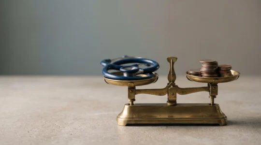 Balance symbolique illustrant l'équilibre entre le coût d'une mutuelle santé et son niveau réel de remboursement